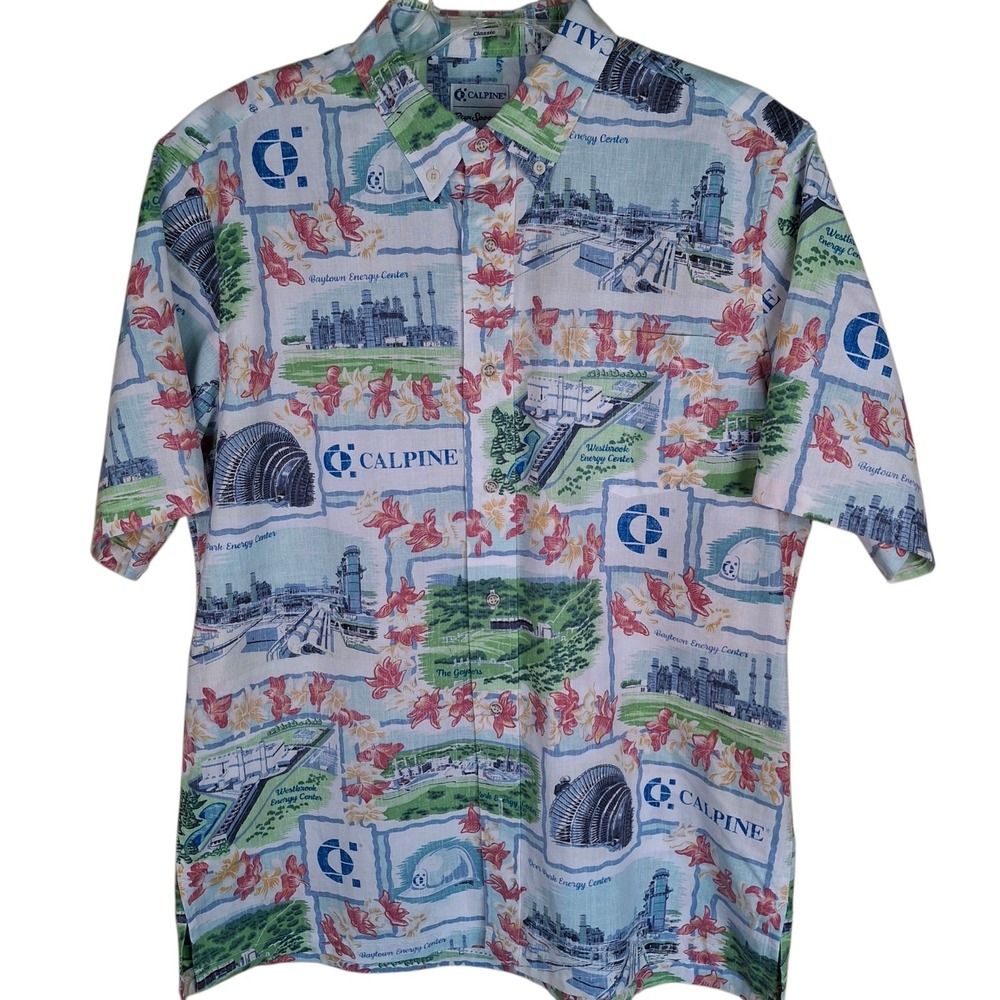 Reyn Spooner Calpine Men's Large Classic Hawaiian Shirt Reverse Print‎ Baytown